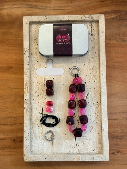 Kit créatif DIY Charm de Sac ou Téléphone IT GIRL – Perles XXL
